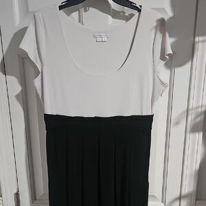 London Times Black and White Dress